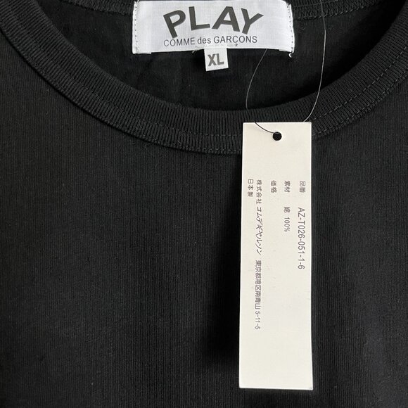 NEW with tags Comme des Garcons Play long sleeve t shirt Black men’s XL - Picture 3 of 8